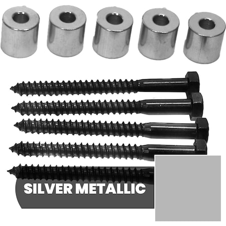 Ekena Millwork Exterior Dummy Roller Series Wall Mount Kit Silver Metallic, PK 5 GB6004EM1
